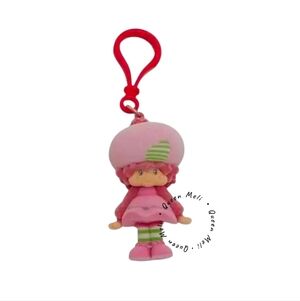 Strawberry Shortcake Raspberry Tart Flocked Keychain Hanger